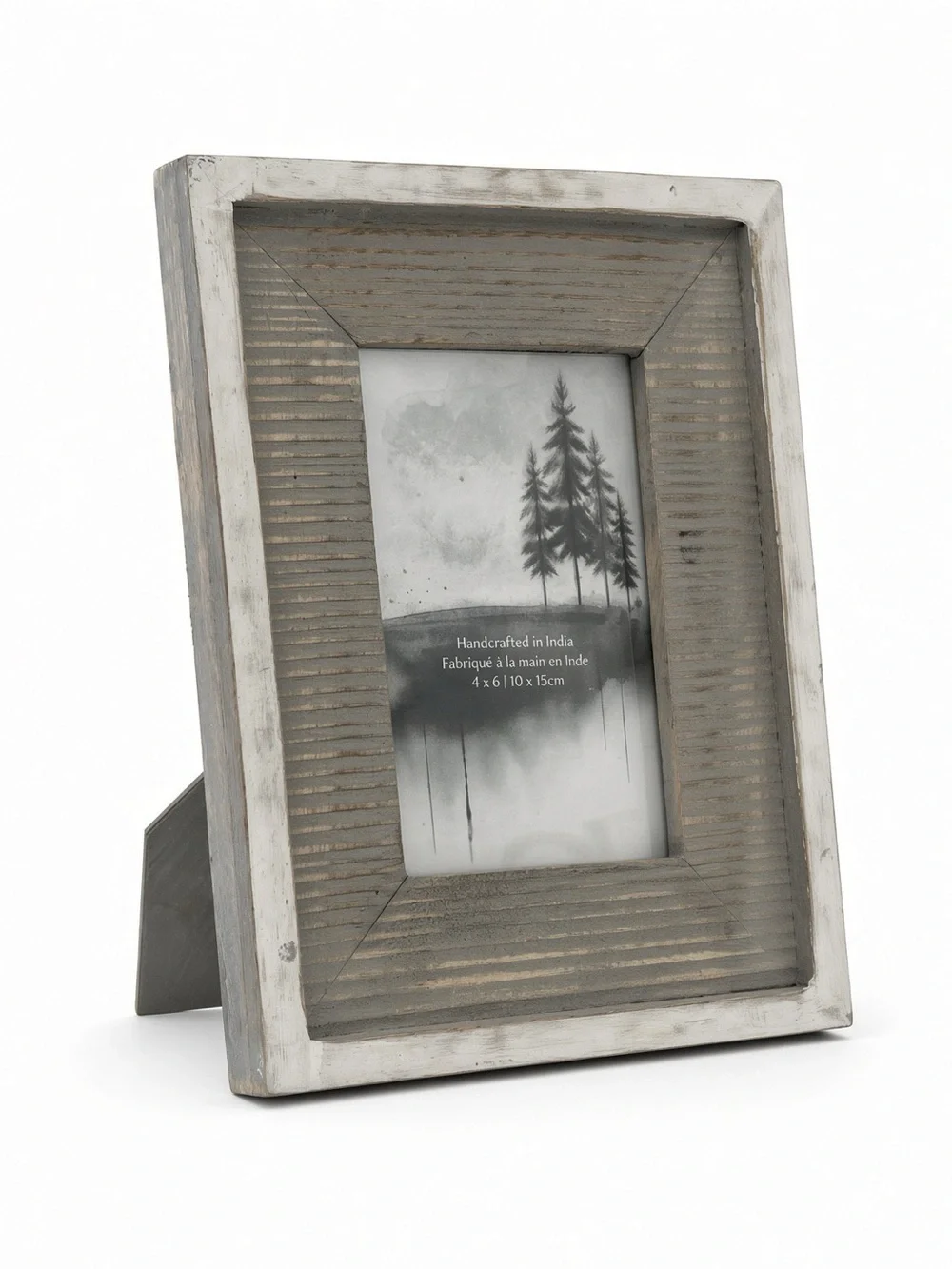 Shakti Exports 4x6 Rustic Distressed Wood Photo Frame Farmhouse Gray Whitewash